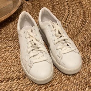 Golden Goose white tennis shoes